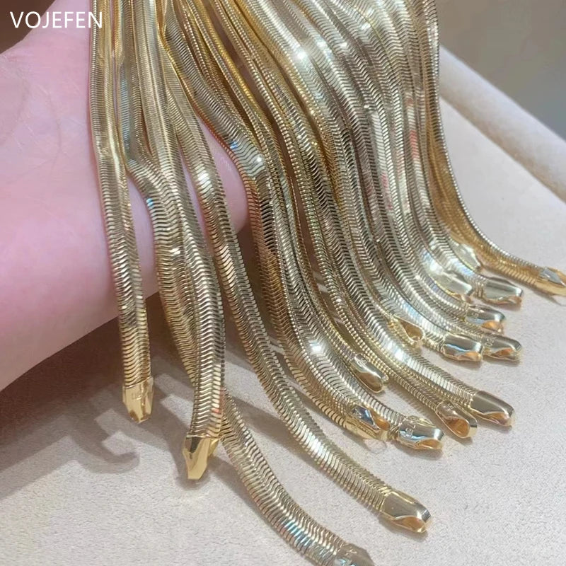 Real Gold Large Fashion Snake Chains 6MM Width Luxury High Quality Fine Jewelry BR001