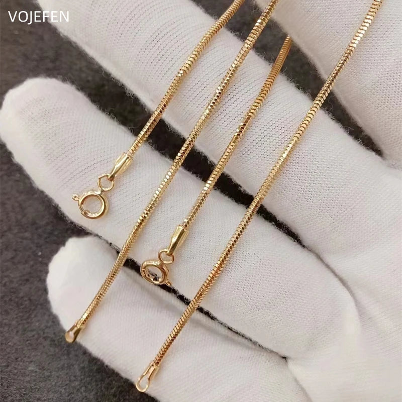 VOJEFEN 18K Gold Snake Bracelets Woman Jewelry Chains For Female AU750 Luxury Personalized Jewellery Hand Link Fine Jewelries BR014