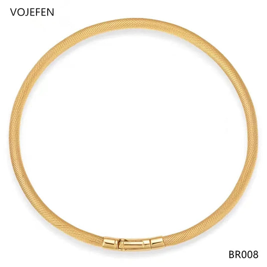 VOJEFEN 18K Gold Bracelets Woman Jewelry Shiny Luxury AU750 Real Gold Original German Craft Rope Chains Bangle News Trends 2024 BR008