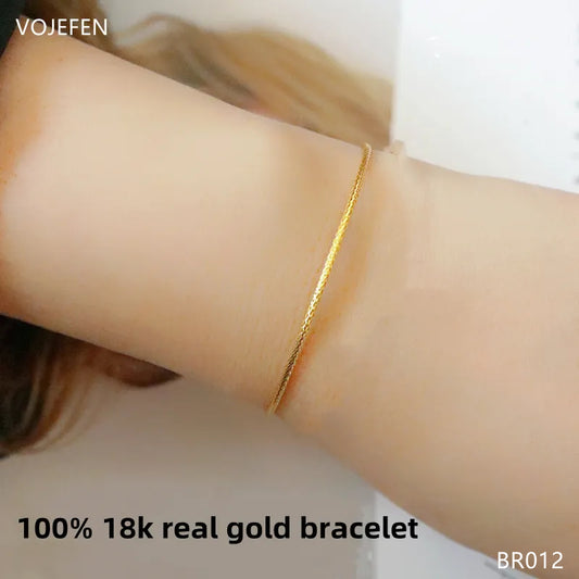 VOJEFEN 18K Gold Rope Bracelets For Women Jewelry News Trends 2024 Soft Chains Bangle Bracelet On Hand Luxury Links Personalized BR012