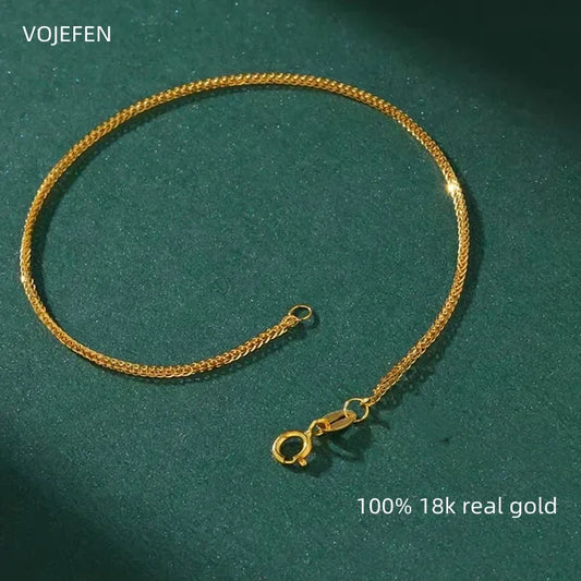 VOJEFEN 18K Gold Bracelet Jewelry Womens Original Luxury On Hand Charms AU750 Bracelets for Teen Fine Jewellry And Accessories