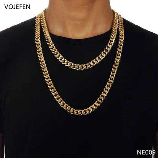 VOJEFEN 18K Gold Kubanische Halskette Schmuck Für Frauen/Männer Mode AU750 Reines Gold 4,2 MM Kette Hals Luxus qualität Halsband Juwel