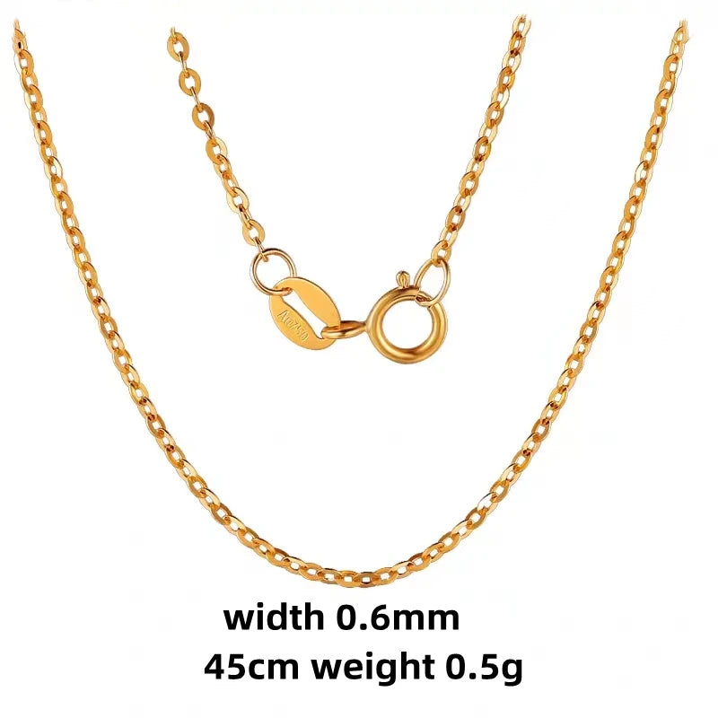 VOJEFEN Chain Necklace Elegant Womens Jewelry On The Neck Luxury Brand 18K Gold Original Chains Long Necklaces Jewellery Choker
